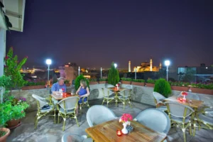 White House Hotel terrace with Hagia Sophia o the background